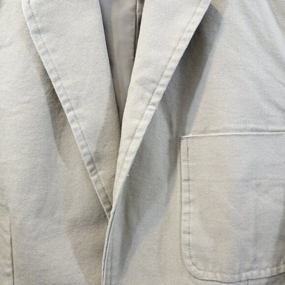 Duluth Trading Co Fire Hose Presentation Blazer Jacket Tan L Tall 2-Button - Picture 3 of 6